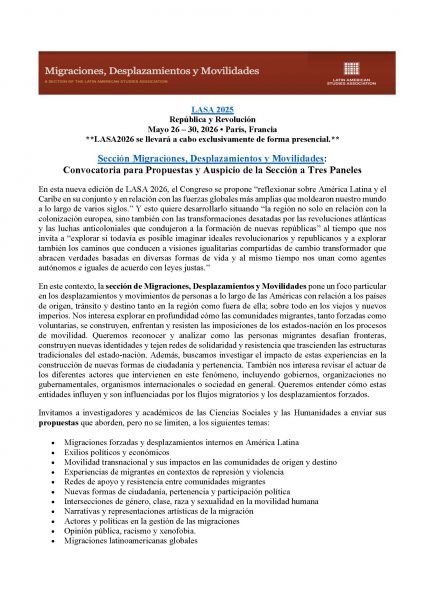 Convocatoria LASA 2026 Página 1